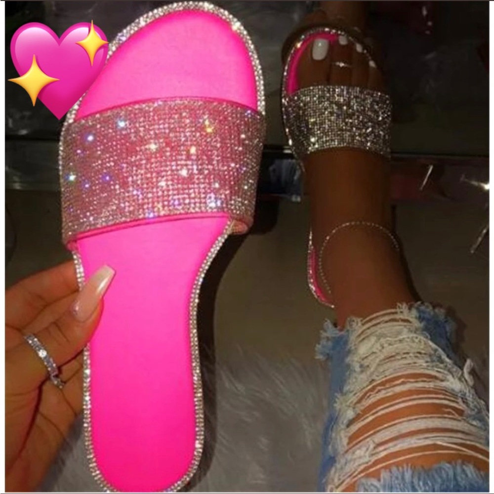 Barchon Rhinestone Beach Sandals - Picture 4 of 5